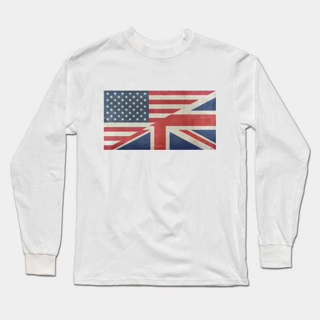 British and American flag combined Long Sleeve T-Shirt by chris@christinearnold.com